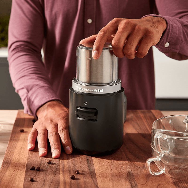 Cordless Coffee Grinder Battery Included, Matt Black