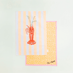 Image showing the Lobster & Bon Appetit Set of 2 Tea Towels product.