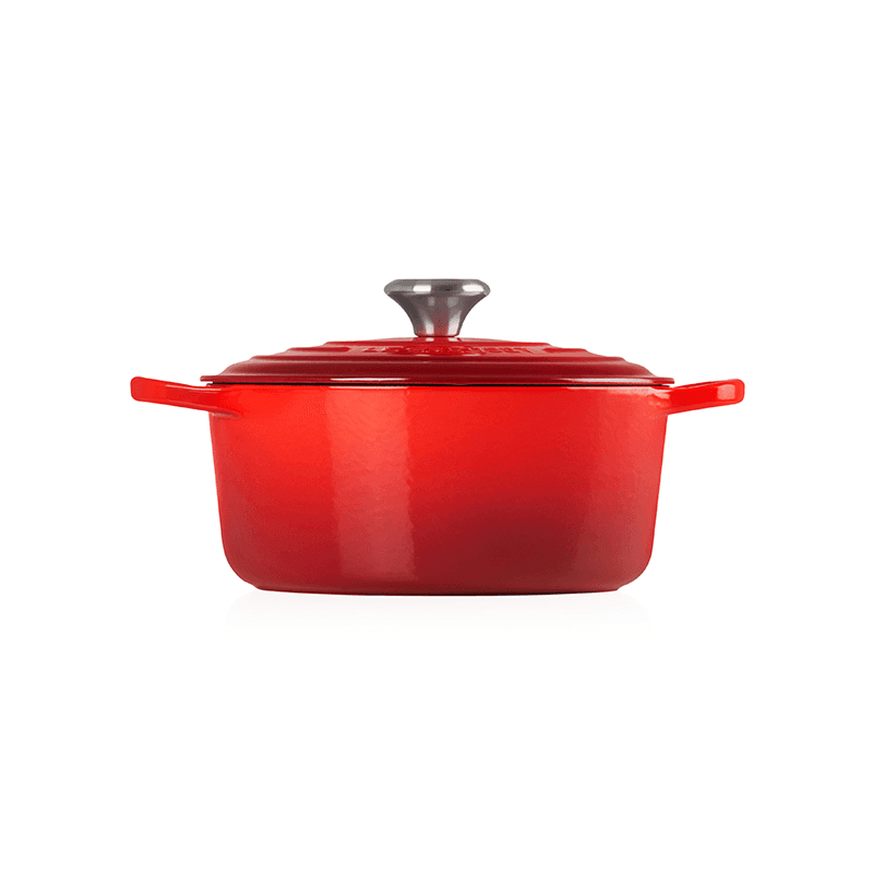 Signature Cast Iron Round casserole, 30cm - 8.1 litre, Cerise