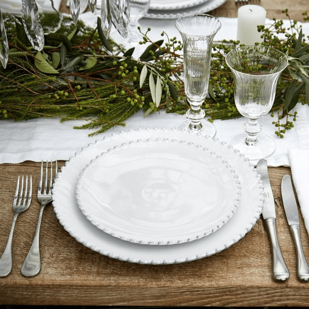Pearl Set of 6 dinner plates, 28cm, white