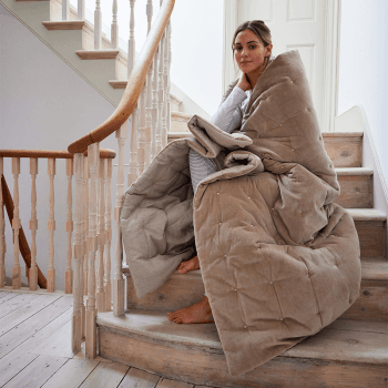 Image showing the Jaipur Bedspread, 220 x 200cm, Hazelnut product.