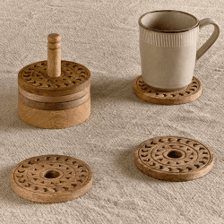 Image showing the Anali Mango Wood Coasters, D10cm, Natural product.