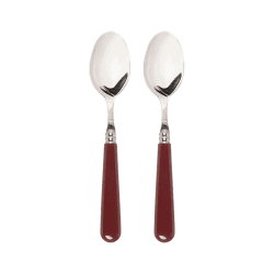 Image showing the Set of 2 Teaspoons, Burgundy product.