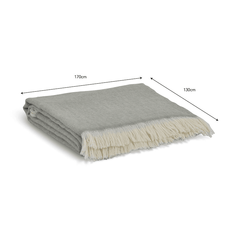 Stockwell Herringbone Throw, 130 x 170cm, Sage