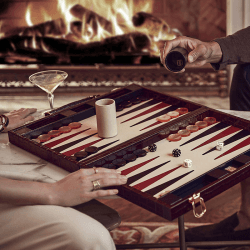 Image showing the Backgammon Set, L45 x W30cm, Amazon Brown Croc product.