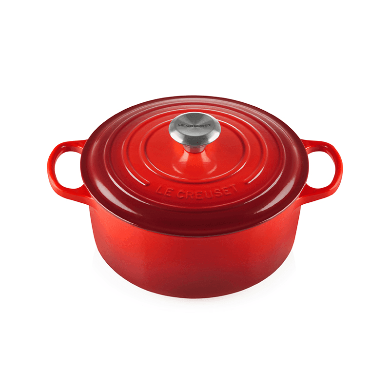 Signature Cast Iron Round casserole, 30cm - 8.1 litre, Cerise