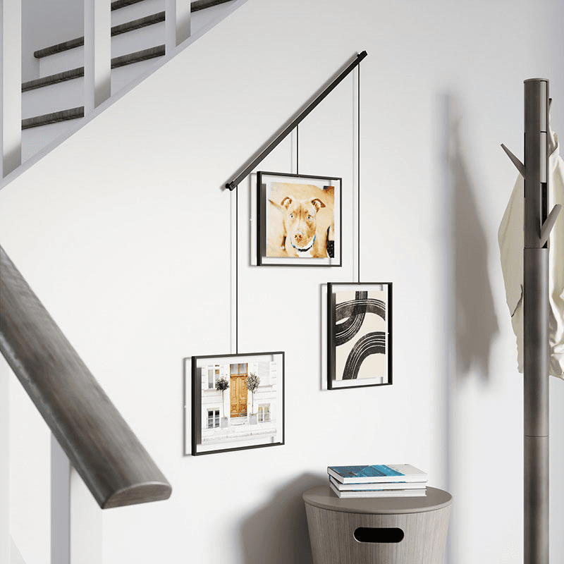 Exhibit Set of 3 Hanging Photo Frames, 8 x 10", Black