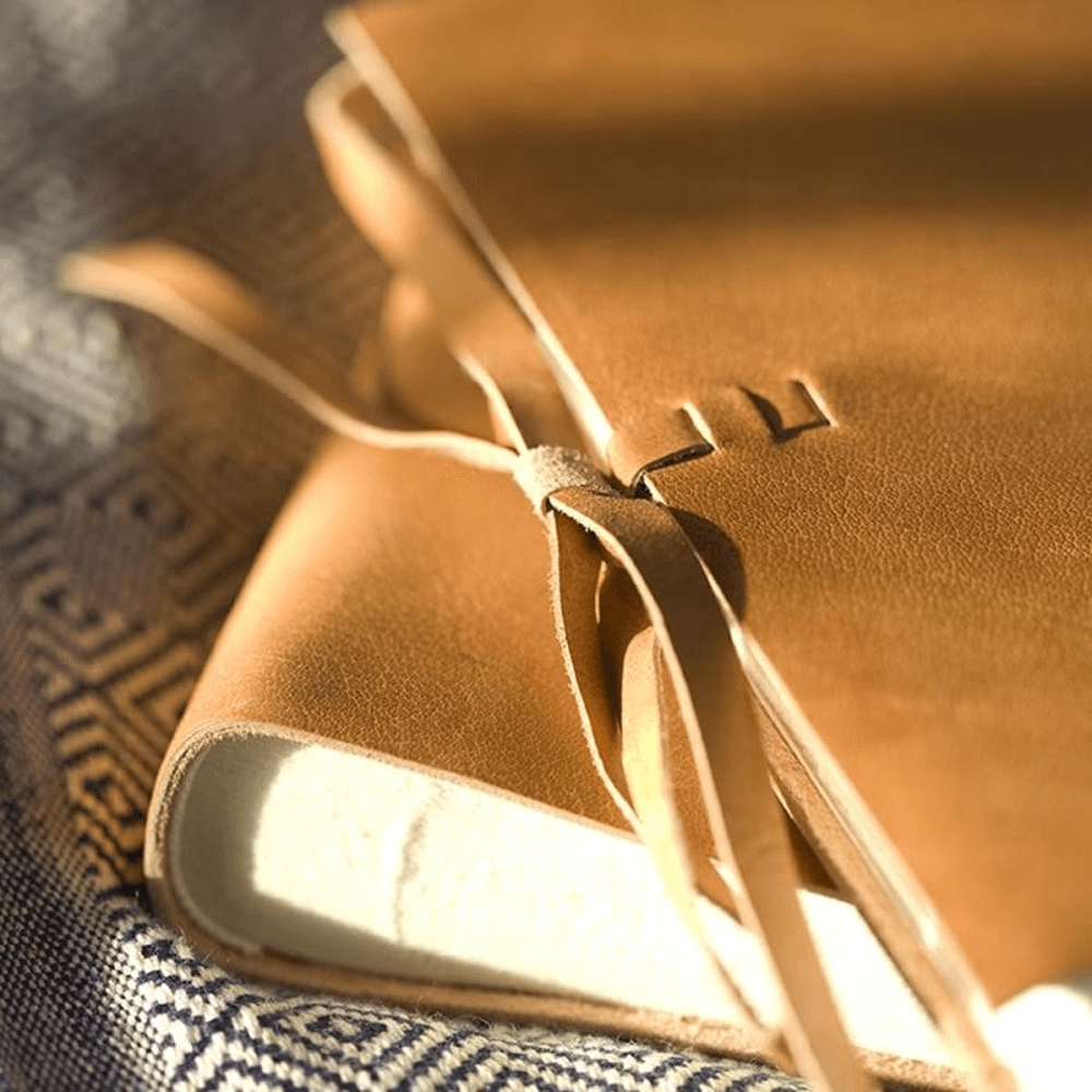 Rustic Photograph album - large, H34.5 x L25cm, Tanned Leather