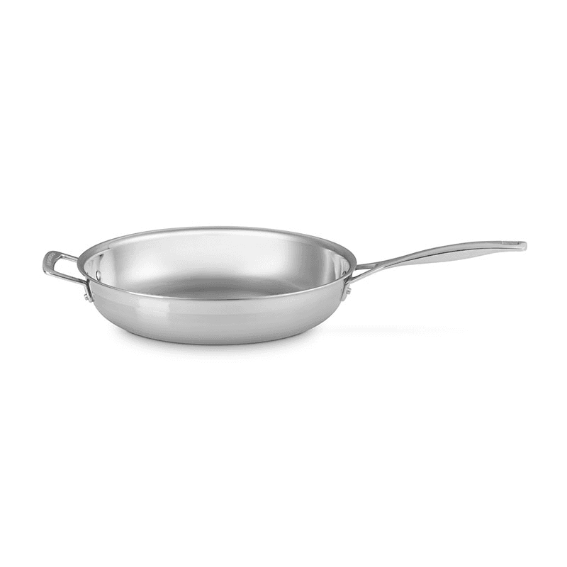 Classic 3-ply Uncoated Frying Pan with Helper Handle, 30cm, Stainless Steel