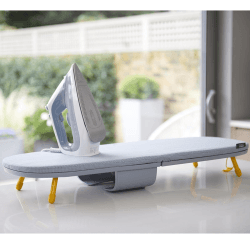 Image showing the Pocket Folding Table Top Ironing Board Grey/yellow product.
