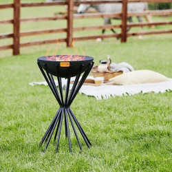 Image showing the Dakota Tall Metal  Fire Pit, H65cm, Black product.