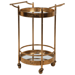 Image showing the Round Mirrored Trolley, 74 x 50cm, Gold product.