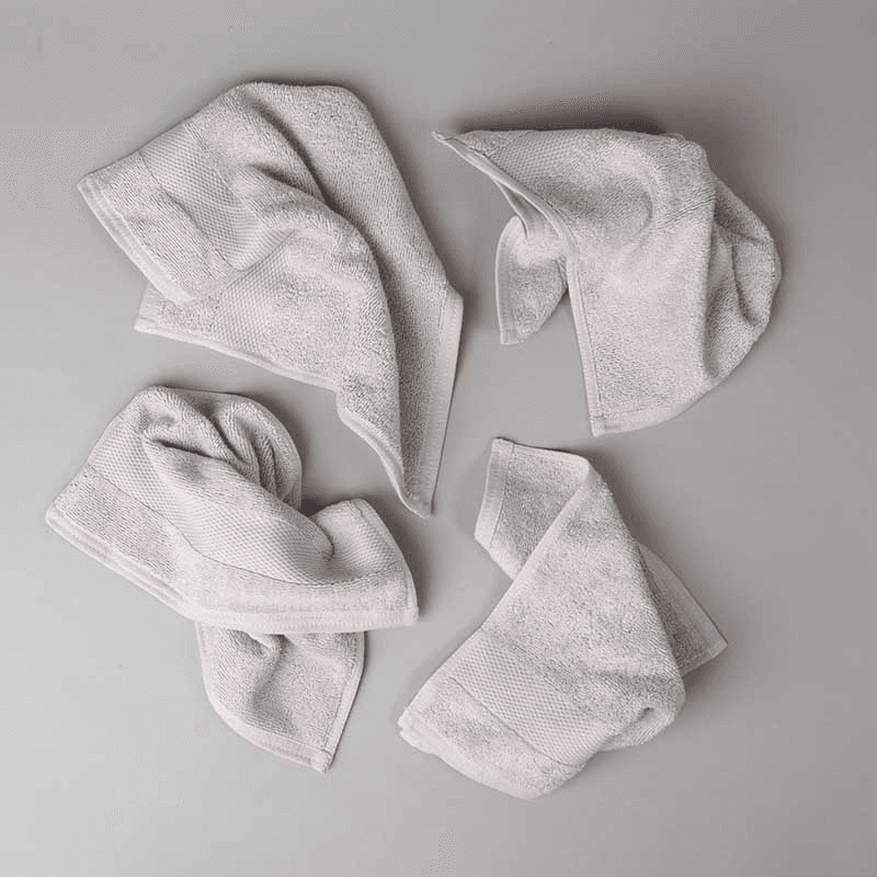 Organic 600gsm Set of 2 Face Towels, 30 x 30cm, Grey