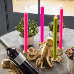 Image showing the Octopus Candlestick holder, H14 x W28 x D28cm, Gold product.