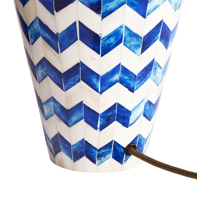 Ziggy Natural Bone Table Lamp, H35.5cm, Blue