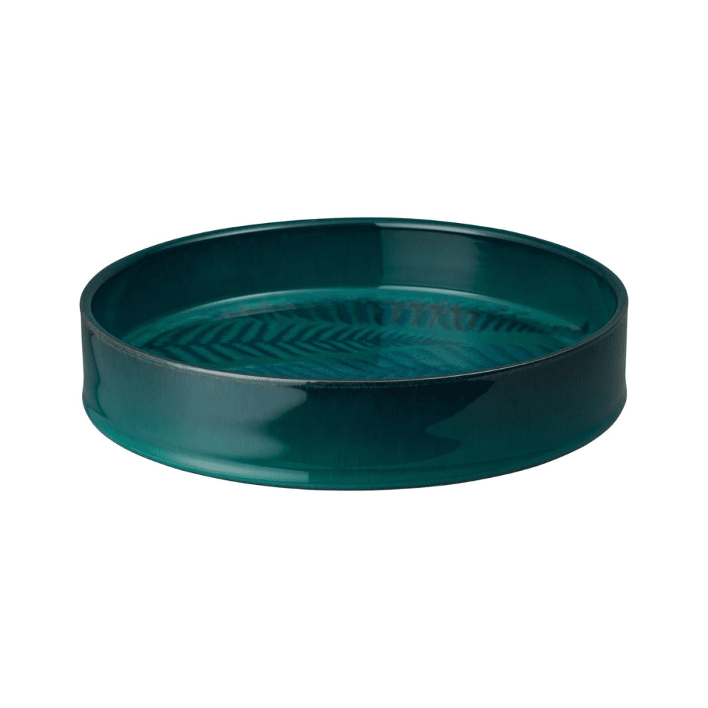 Statement Fern Round Tray, Green