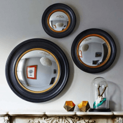 Image showing the Porthole Medium mirror, H54 x W54 x D4cm, Black And Gold product.