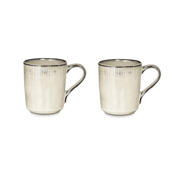 Image showing the Malia Set of 2 Mugs, 380ml, Cream product.