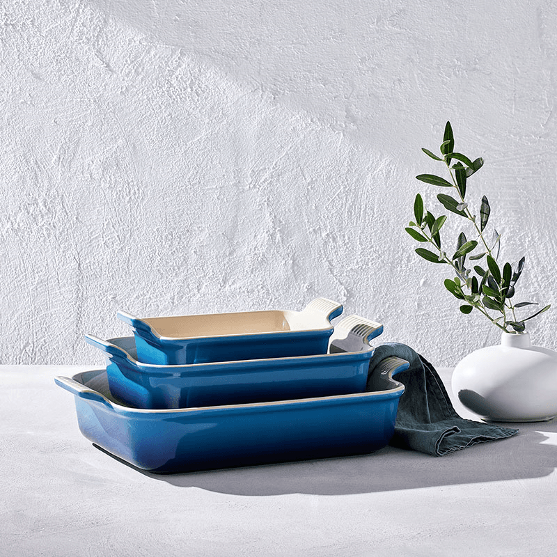 Stoneware Heritage Rectangular Dish, 32cm, Azure