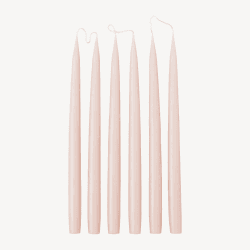 Image showing the Set of 6 Tapered Dinner Candles, H35cm, Powder Pink product.