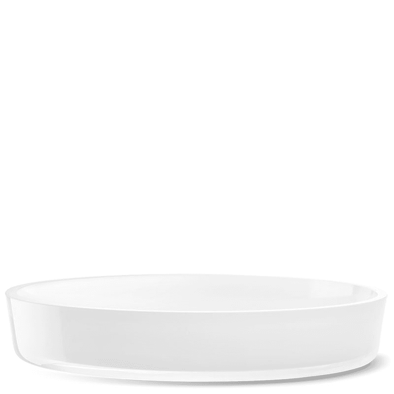 Collective Low Glass Bowl, D35cm, White