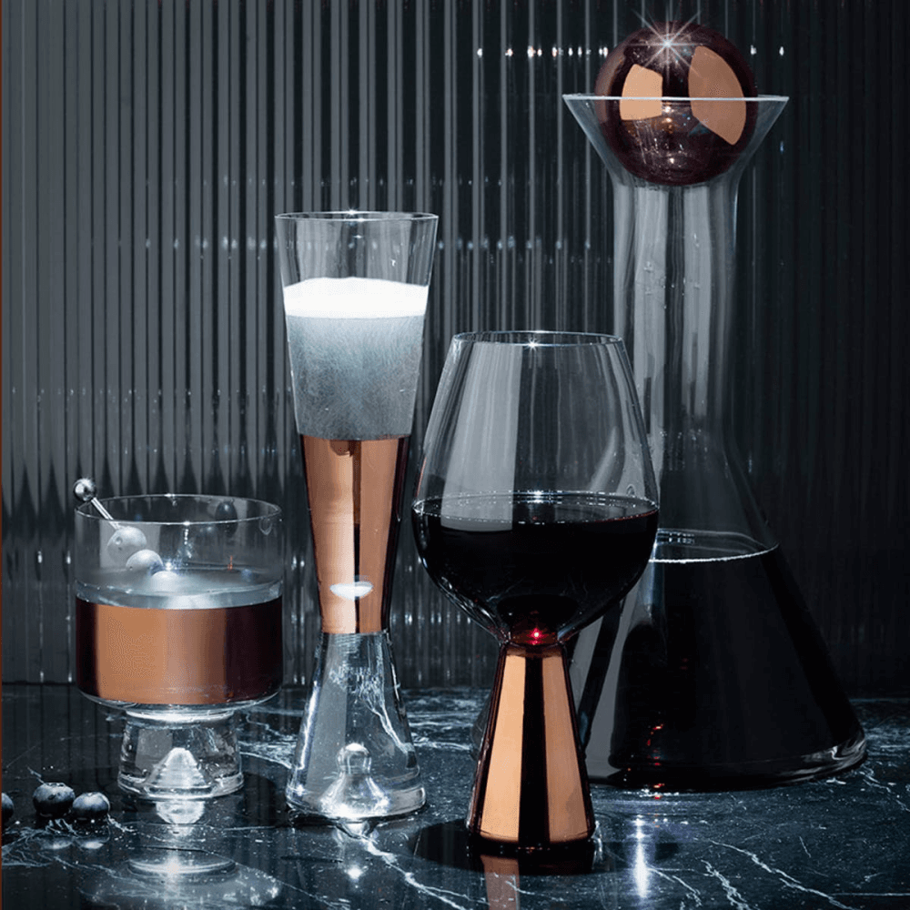 Tank Pair of champagne glasses, W6 x H22.5cm, Glass