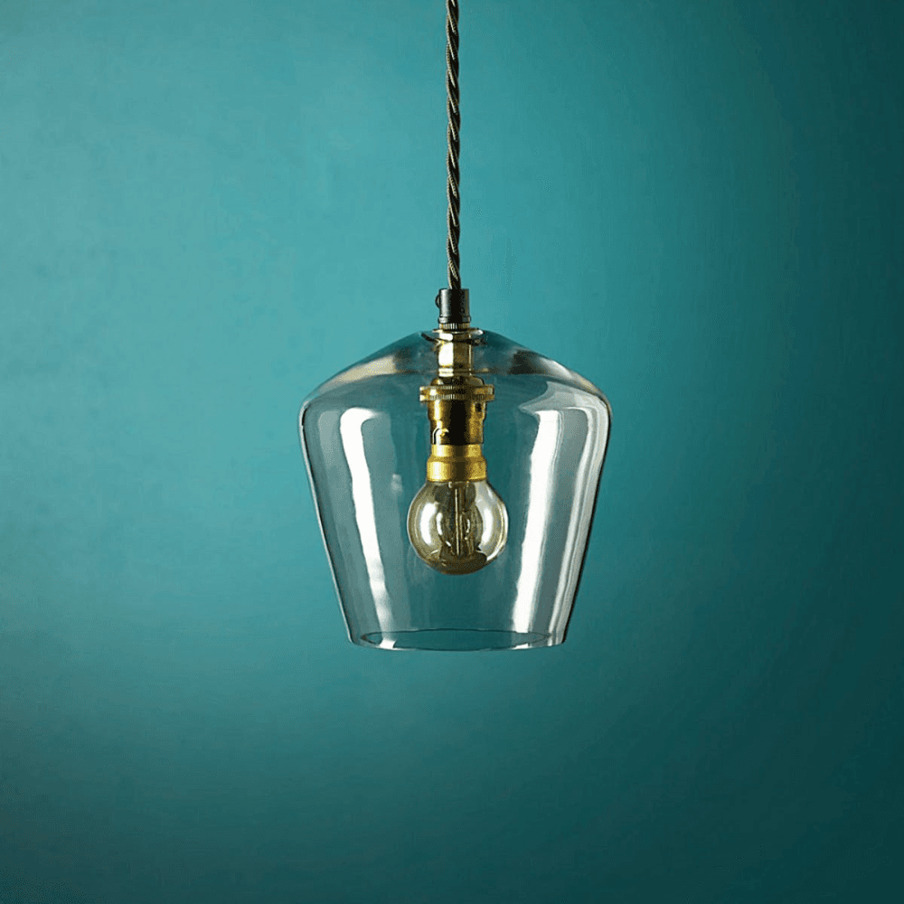 Smaller Demijohn Pendant in Clear Blown Glass