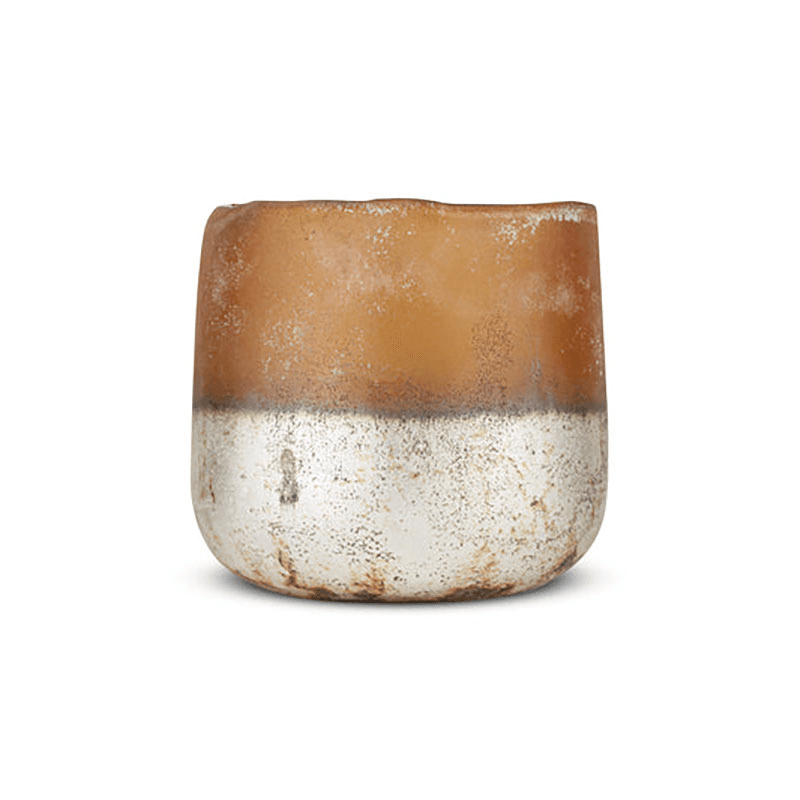 Ngolo Tealight Holder, D9cm, Amber