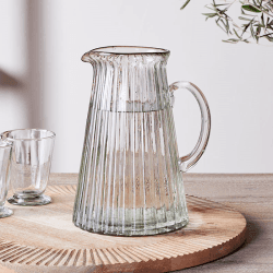 Image showing the Minati Ribbed Glass Jug, 2.5L, Clear product.