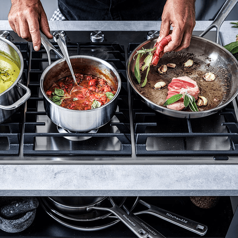 MultiPly Stainless Steel Open Frying Pan, 28cm, Silver