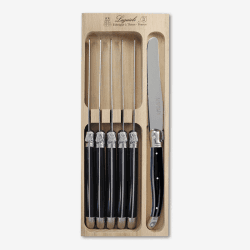 Image showing the Set of 6 Knives in Tray, Black product.