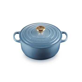 Image showing the Signature Cast Iron Round Casserole, 20cm, Chambray product.