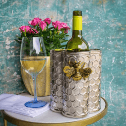 Image showing the Bee Wine Cooler, H19cm, Silver product.