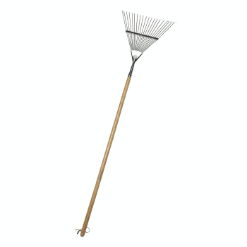 Image showing the Burgon & Ball Stainless Lawn Rake, Silver/Natural product.