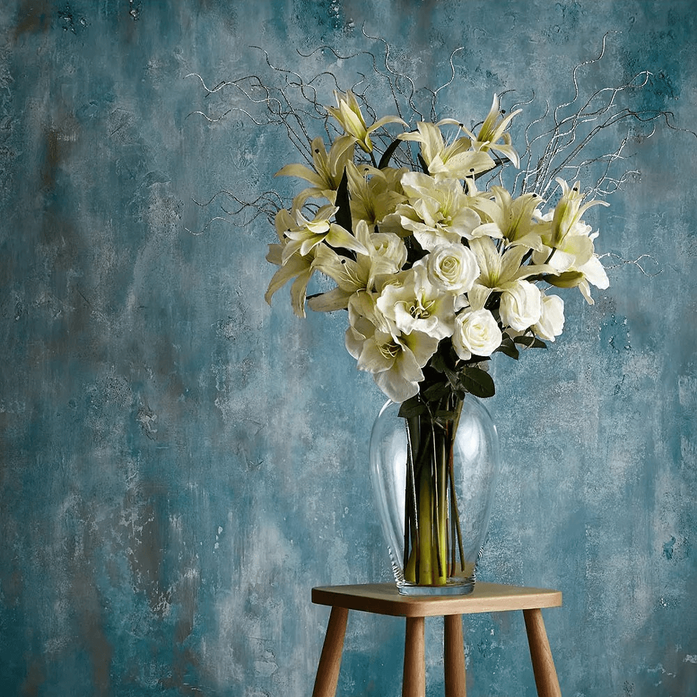 Flower Grand bouquet vase, 35cm, clear