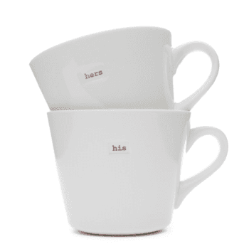 Image showing the 'His & Hers' Set of 2 Bucket Mugs, 350ml product.