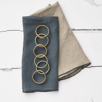 Image showing the Set Of 6 Brass Napkin Rings product.