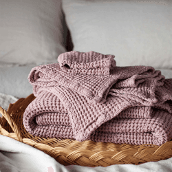 Image showing the Cotton Waffle Towel, Bath Sheet, Vintage Rose product.
