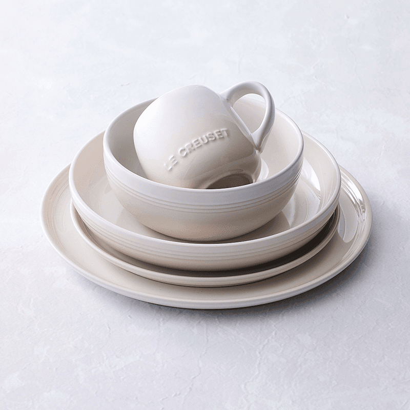 Stoneware Coupe Side Plate, 22cm, Meringue