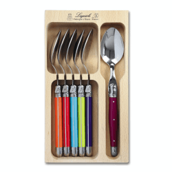 Image showing the Dessert Spoon Set, Multicoloured Handle, Set of 6 product.