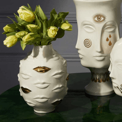 Image showing the Gilded Gala Vase, H25cm, White & Gold product.