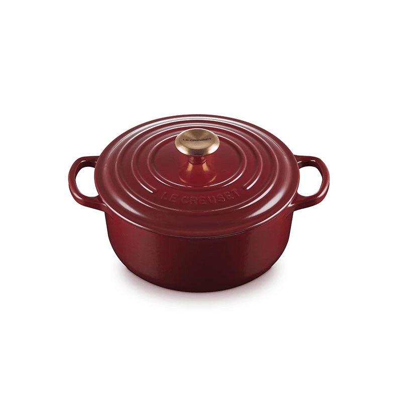 Signature Cast Iron Round Casserole, 20cm, Garnet