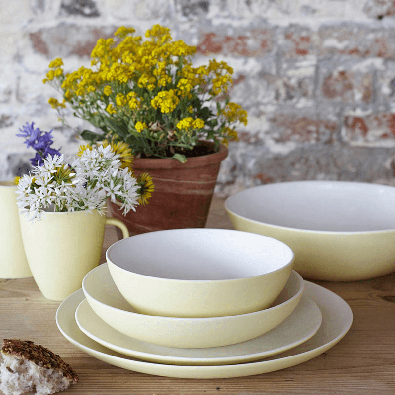 Procida Set of 4 Dinner Plates, D25cm, Yellow