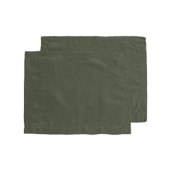 Image showing the Linen Set of 2 Placemats, 35 x 50cm, Olive product.