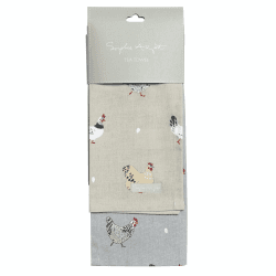 Image showing the Lay A Little Egg Hen Set of 2 tea towels, 45 x 65cm product.