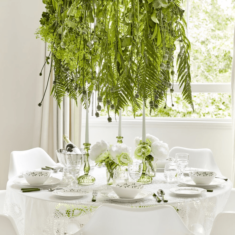 Mistletoe Set of 4 Dinner plates, Dia28cm, white/ green