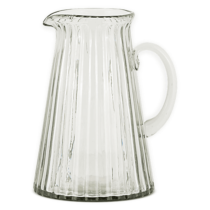 Minati Ribbed Glass Jug, 2.5L, Clear