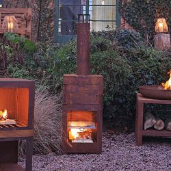 Image showing the Outdoor Heater and Pizza Oven, H136cm, Rust product.