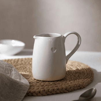 Image showing the Bourton Heart Jug, White product.