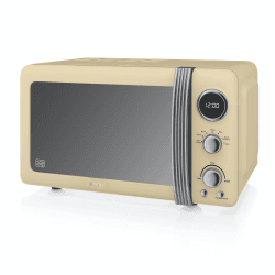 Image showing the Retro 800W Digital Microwave, Cream product.